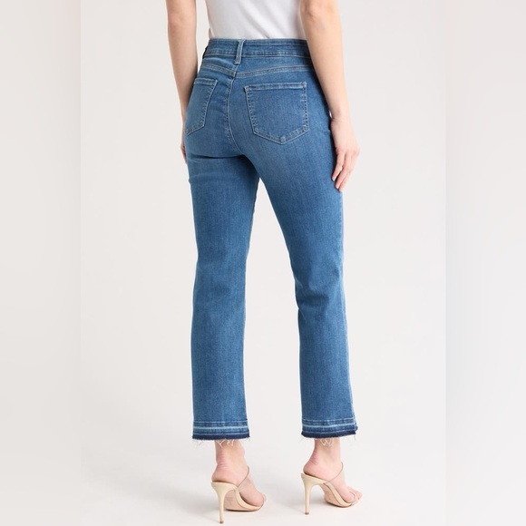 NYDJ Marilyn Straight Leg Jeans Bluewater Wash Release Hem | Size 4 - Picture 3 of 16